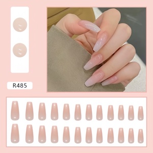 Diseño # 338/ # 362 <span class=keywords><strong>Uñas</strong></span> Postizas Acrílicas Francesas Simples, Forma Cuadrada Almendrada, Cobertura Completa, <span class=keywords><strong>Uñas</strong></span> de Presión <span class=keywords><strong>para</strong></span> Dedos, Hechas a Mano, Alta Calidad - Product Image 6
