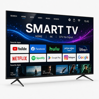 Téléviseurs LED à écran plat personnalisés OEM ODM pour hôtel, sans cadre en métal, 55 pouces, QLED 4K UHD HDR, Android 15, Smart TV, WiFi, USB