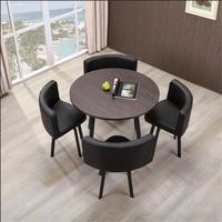Table basse circulaire de loisirs avec une table et quatre chaises, ensemble de mobilier pour café, bureau et réception