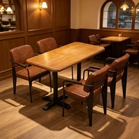 Ensemble de meubles de restaurant de style américain en bois massif, table et chaises de restaurant, table et chaises de café, ensemble de meubles de salle à manger