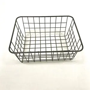 Cesta de metal para banheiro, suporte quadrado para bancada, bandeja para armazenamento de frutas, suporte para mesa