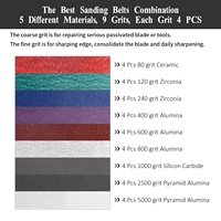 Kit de bande abrasive multicolore 3/4 "X 12" pour aiguiser les couteaux de rechange Ken Onion Edition