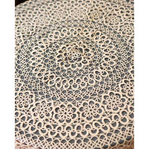 Nappe en dentelle jacquard ivoire en polyester à motif imprimé pour mariages, fêtes et hôtels - Product Image 6