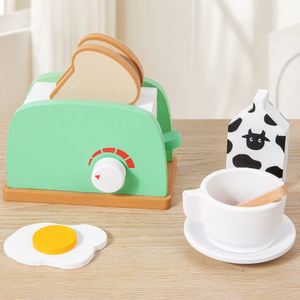 Ensemble de cuisine en bois pour enfants avec grille-pain, mixeur, blender et accessoires de jeu - Product Image 5