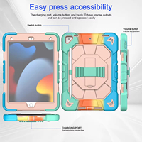 Pour iPad Gen 6 7 8 9 10 étui pour enfants, antichoc, rotation à 360 degrés, housses et étuis en silicone pour tablette pour iPad 9 10 génération