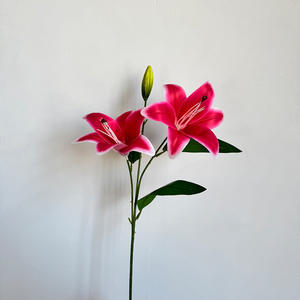 Decorazione per Tavolo da Pranzo, <span class=keywords><strong>Fiore</strong></span> di Lattice di Alta Qualità, <span class=keywords><strong>Fiore</strong></span> di Giglio Artificiale Stampato in 3D per Sale Matrimoni - Product Image 2