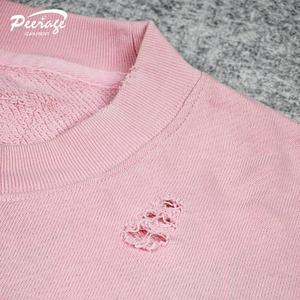 Produttore di PEERAGE personalizzato da uomo con stampa a inchiostro Splatter <span class=keywords><strong>rosa</strong></span> spessa 300 Gsm <span class=keywords><strong>felpa</strong></span> di spugna francese in cotone pesante per uomo - Product Image 2