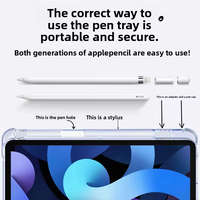 Étui transparent pour iPad Alta Calidad avec emplacement pour Pencil, étui pour iPad A16 avec support pour Pencil, compatible avec iPad 7e, 8e, 9e, 10e, 11e génération, Air 4, 5, 6, 7, Pro