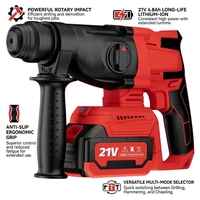 Marteau perforateur rotatif sans balais 20V 28mm SDS Plus avec batterie 3.0Ah, marteau de démolition électrique sans fil OEM ODM