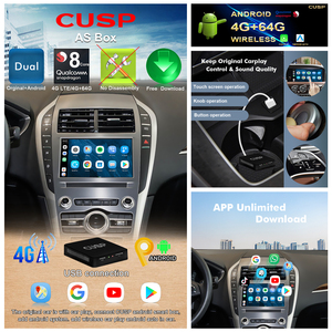 CUSP Car Play AI Box Android 8 Core 4G + 64G + 4G SIM Google Play Store Hộp Android Tự Động Phát Trên Youtube Xe Hơi Không Dây Bộ Chuyển Đổi Video GPS - Product Image 5