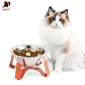 En Çok Satan Yüksek Kedi Mama Kabı, Boyun Koruyucu ve Kaymaz Standlı, Kediler için Gıda Sınıfı Paslanmaz Çelik Evcil Hayvan Besleyici - Product Image 1