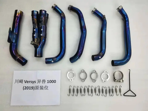 Titane acier inoxydable moto système d'échappement silencieux d'échappement tuyau d'échappement pour <span class=keywords><strong>Kawasaki</strong></span> Versys <span class=keywords><strong>1000</strong></span> <span class=keywords><strong>2019</strong></span> - Product Image 2