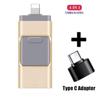 Clé USB 4-en-1 pour Android, grande capacité 512 Go/128 Go, en plastique, USB 2.0/3.0