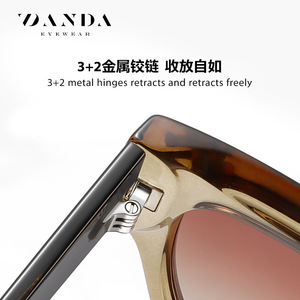Danda Cat Eye Sunglasses S26115 Lunettes de soleil polarisées UV400 à monture complète unisexe à la mode - Product Image 4