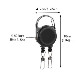Hebilla retráctil de doble cabezal al por mayor, fácil de desplegar, para pesca, camping, pesca con señuelos, antipérdida, antirrobo y para documentos. - Product Image 1