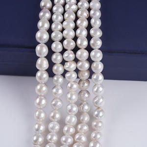 Perlas Blancas Naturales de Agua Dulce al por Mayor, 9-12 mm, Edison, Casi Redondas, Cuentas Semiterminadas en Hilo para Accesorios de Collar DIY - Product Image 4