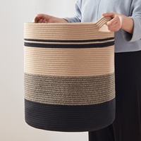 Panier de rangement de haute qualité pliable multifonctionnel coton corde tissé couverture panier pour nettoyer les jouets de salon