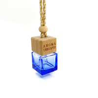 Flacon vide en verre coloré avec bouchon en bois pour diffuseur de parfum suspendu pour voiture, 5ml, 8ml, 10ml, 12ml