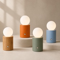 Lampe de table globe sans fil à moule exclusif, rechargeable, 3 températures de couleur, à intensité variable, tactile, pour restaurant, hôtel, chevet