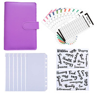 Organiseur de budget personnalisé rechargeable A6 à 6 anneaux, portefeuille, classeur de budget, carnet en cuir PU de luxe pour cartes photo