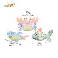 Jouet pour chaton en peluche douce et colorée, motif animaux marins, avec herbe à chat, par le fabricant Famipet