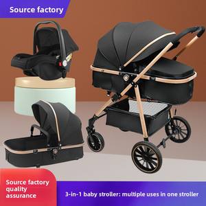 <span class=keywords><strong>Poussette</strong></span> bébé en métal à grande roue et position haute, réglable assis-debout, design réversible, fonctionnalité 3-en-1 pour 0-6 mois, 15 kg - Product Image 3