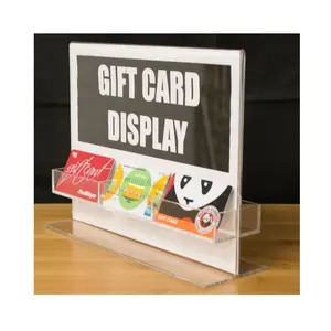 Clear Acrylic Gift Card Holder And Sign Display Sign Display Holder Rack 11"W X 8.5"H