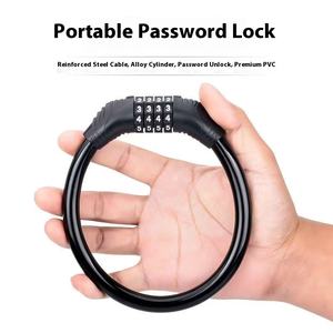 Candado <span class=keywords><strong>Antirrobo</strong></span> Combinado para Bicicleta, Cable de Acero, Accesorios para Bicicleta de Montaña, Protección para Bicicleta Eléctrica y Vehículo con Batería - Product Image 2