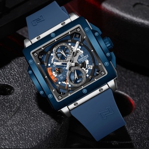 Montres NAVIFORCE pour hommes, sport, multifonction, chronographe, étanche, montre-bracelet de luxe, unique, carrée, quartz, affichage de la date, cadeaux - Product Image 2