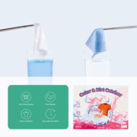 KELEE Hojas Absorbentes de Color para Lavandería, 50 Unidades, No Tejidas, Anti-Manchas, Caja Extraíble, Atrapador de Suciedad, Hojas de Detergente para Ropa