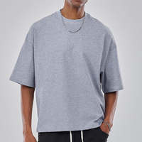 YIMAI Fabricant de vêtements coupés et cousus, MOQ faible, t-shirt boxy pour homme personnalisé, blanc, 280 g/m², 100 % coton, poids lourd, coupe ample pour homme
