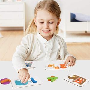 Nouveaux jouets éducatifs pour tout-petits, cadeaux ABC lettres en bois nombres animaux cartes flash ensembles <span class=keywords><strong>de</strong></span> cartes cartes, jeux <span class=keywords><strong>de</strong></span> puzzle assortis - Product Image 3