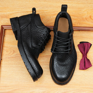 Botas de hombre de cuero de búfalo de alta gama, estilo británico moderno, versátiles y clásicas, zapatos de cuero genuino retro. - Product Image 2