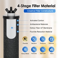 Filtre à eau de remplacement en bloc de carbone pour l'élimination des bactéries, du fluorure, du chlore et des microplastiques, pour système d'osmose inverse domestique, voiture/camping-car, manuel
