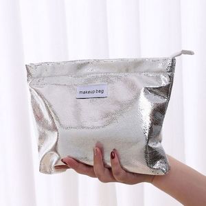 Factory Direct New Fashion Zipper Flash Simple Portable <b>for</b> <b>Storage</b> Large Capacity Hand-held <b>Makeup</b> Bag - Product Image 2