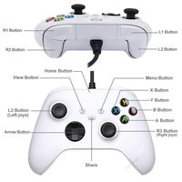 Joystick con cable USB para Xbox One Slim Host Gamepad de doble vibración para Xbox Series S X Controlador con cable