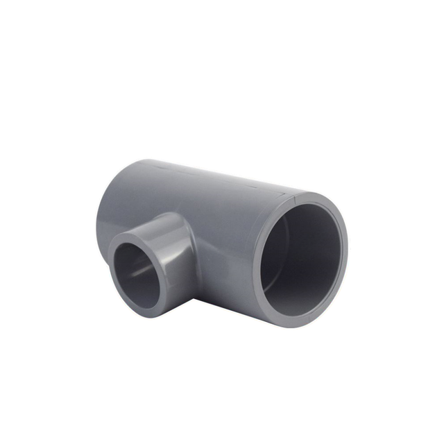 Factory Direct Sales UPVC National Standard Reducing Tee High-Temperature Fire Resistant Chemical Plastic Pipe Fittings 1 Piece