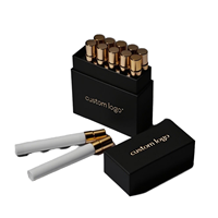 Coffret Cadeau Personnalisé Écologique en Carton pour Échantillons de Parfum – Lot de 10 Flacons Atomiseurs Rechargeables Rigides Noirs avec Bande Élastique