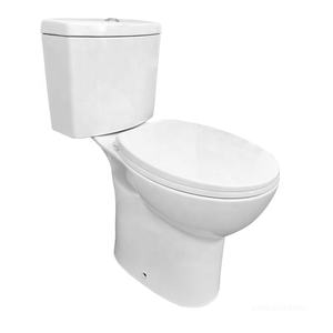 Inodoro de Cerámica Moderno Blanco Alargado de Dos Piezas para Baño con Doble Descarga y Cierre Suave - Product Image 1