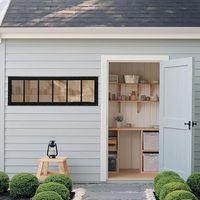 Ventana Trasera para Cobertizo, Ventana Corredera de Aluminio de 10x35 Pulgadas, Vidrio Templado, Diseño de Granja, para Gallinero o Casa de Juegos