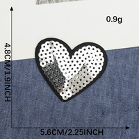 Nouveau produit Patch en fer brodé 3D avec paillettes arc-en-ciel patchs de vêtements floraux et en forme de coeur pour étiquettes
