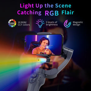 Vente chaude L7C Pro Pliable Mobile Gimbal Auto Face Tracking Gimbal RGB Light pour Vidéo Vlog Shooting Live Streaming Gimbal - Product Image 3