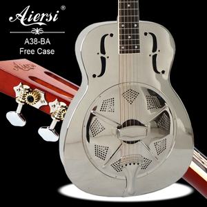 Aiersi Marque Gloss O Style Laiton Corps Single Cone Biscuit Résonateur Guitare Logo Personnalisé <span class=keywords><strong>Bluegrass</strong></span> Folk Instrument de Musique Acoustique - Product Image 2
