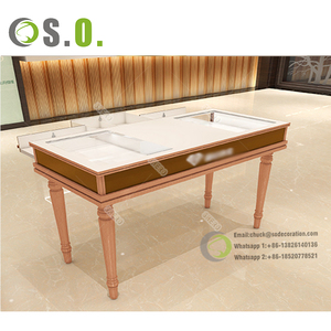 سطح زجاجي عرض مع قفل مصباح ليد العلامة التجارية مجوهرات الساعات خزانة عرض زجاجية مكافحة متجر الأثاث - Product Image 6