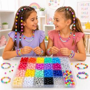 ชุดทำสร้อยข้อมือ DIY Pony Kit 24 ช่อง พร้อมลูกปัดพลาสติกหลากสี ตัวอักษร และลูกปัดรูปหัวใจ - Product Image 4