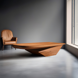 Minimalistischer Couchtisch im chinesischen Stil aus Massivholz, luxuriöser Kunst-Niedrigtisch - Product Image 1