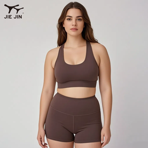 JIEJIN OEM ODM женская одежда большого размера для подтяжки ягодиц, байкерские шорты, одежда для фитнеса и йоги, комплект для йоги - Product Image 5