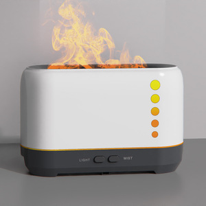 Nuevo Difusor de Aromas de 200 ml, Humidificador USB con Luz de Llama, Generador de Niebla Ambiental para el Hogar, Luz LED Blanca y Negra - Product Image 1