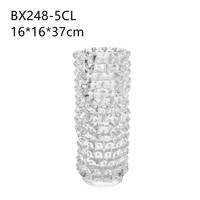 YN fait à la main soufflé à la bouche Vase en verre clair brillant Triangle prismes épineux Design décor de Table pièce maîtresse Vases de mariage