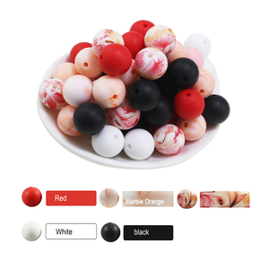 Offre spéciale : Perles en <span class=keywords><strong>silicone</strong></span> de qualité alimentaire SYBBeads, 100 pièces, assortiment de couleurs aléatoires de 15 mm, thème personnalisé, pour lanières et stylos, vente en gros - Product Image 6